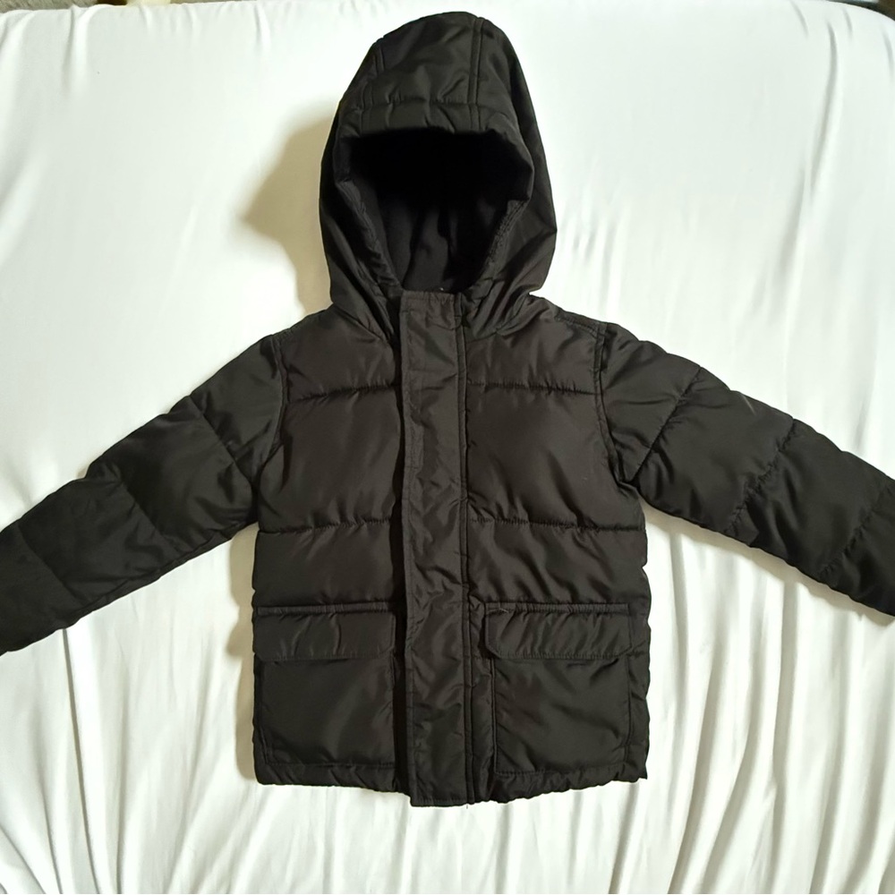 Old Navy Black Quilted Puffer Coat with Hood
